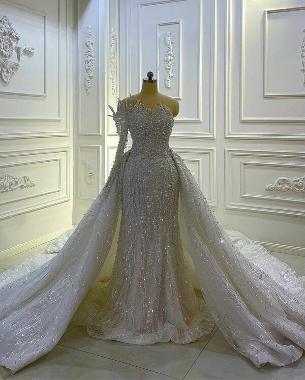 Pearl Detailed Gown - Image 7